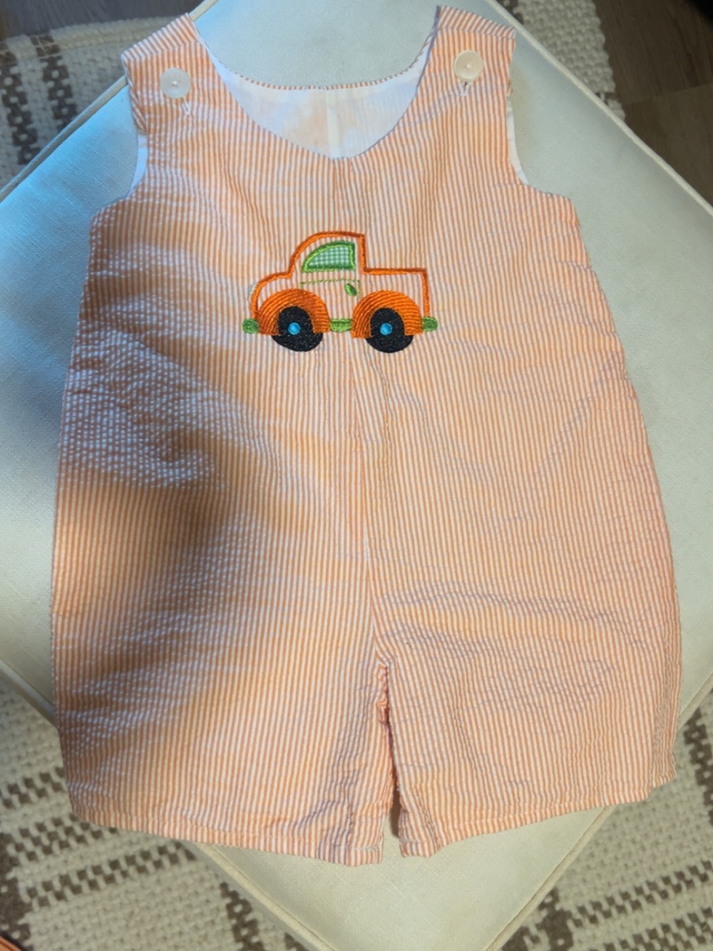 Orange Striped Romper